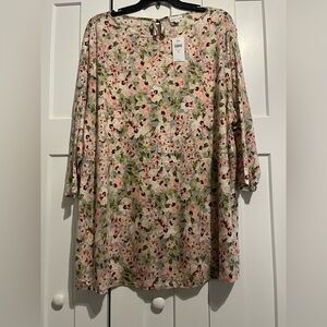 J. Jill Multicolor Floral Knit tunic top size 4X. New with tags.